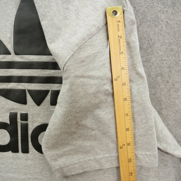 Adidas Shirt Mens Medium Gray Graphic Print Crew Neck Short Sleeve Active Gym - Picture 13 of 15